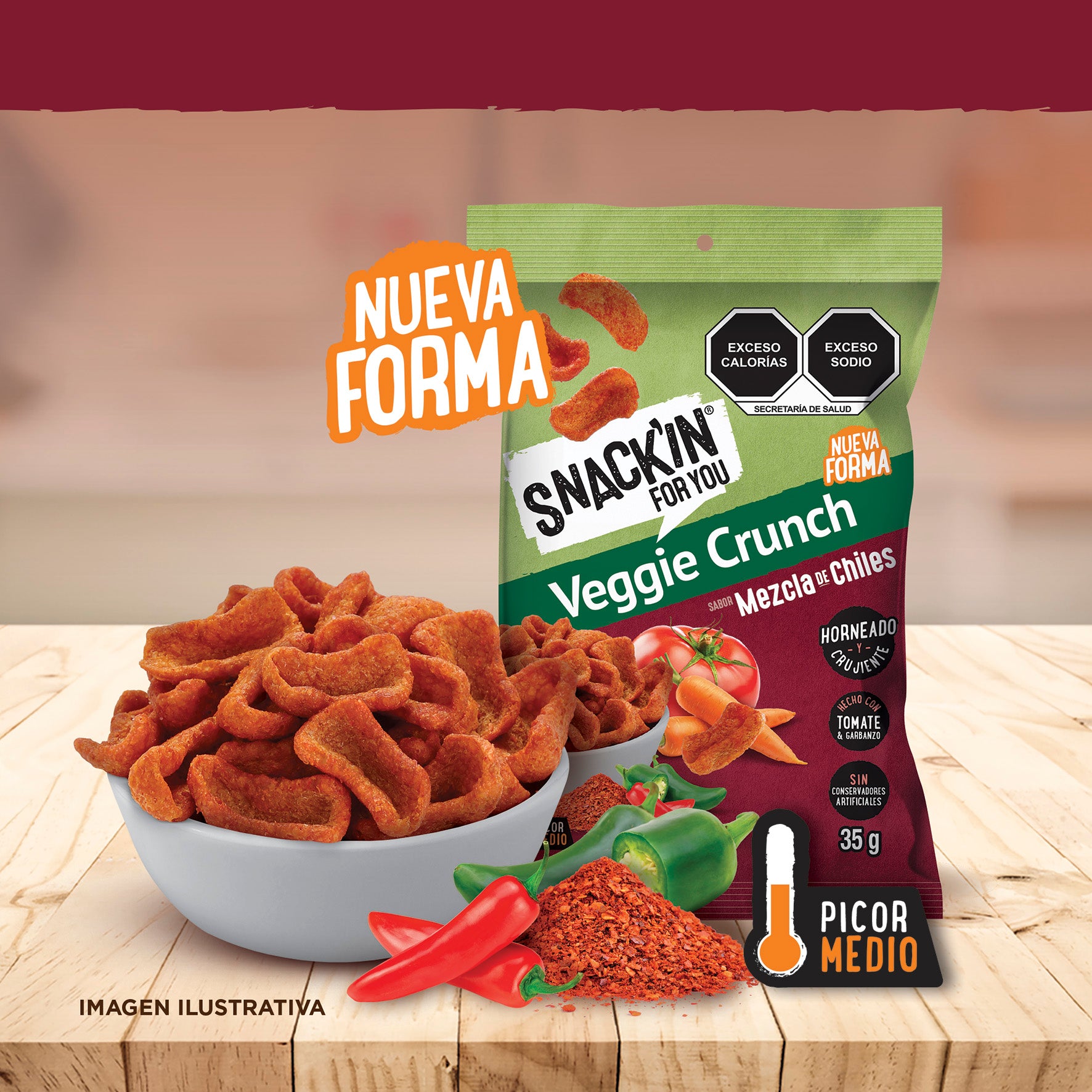 Veggie Crunch sabor Mezcla de Chiles 35g